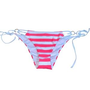 NWT Relleciga Striped Hot Pink & White Tie Bikini